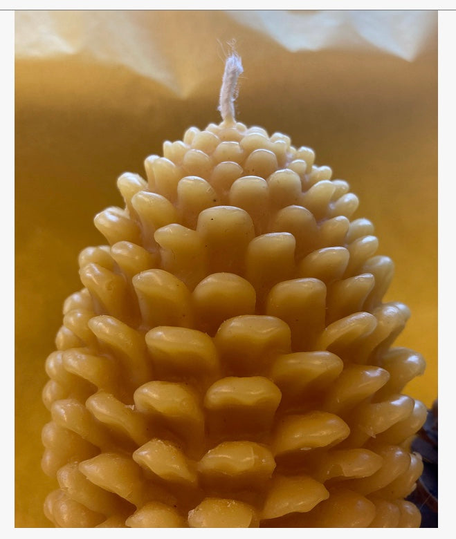 100% Beeswax Pine Cone Candles