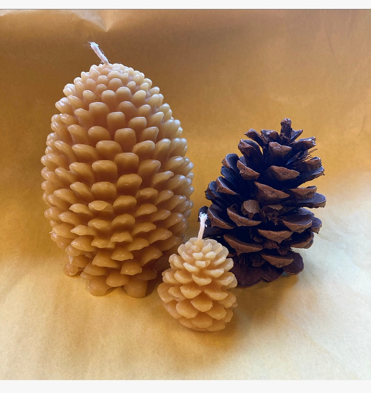 100% Beeswax Pine Cone Candles